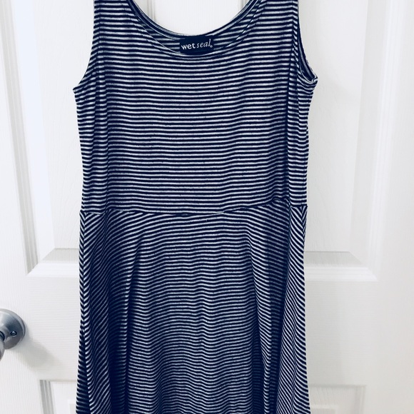 Gray and white Striped Sundress - Picture 2 of 3